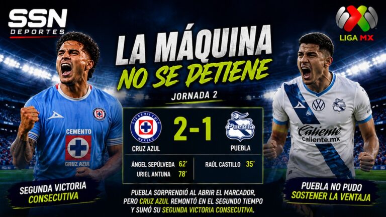 Cruz Azul mantiene el paso perfecto; remonta a Puebla y sigue invicto en el Apertura 2026