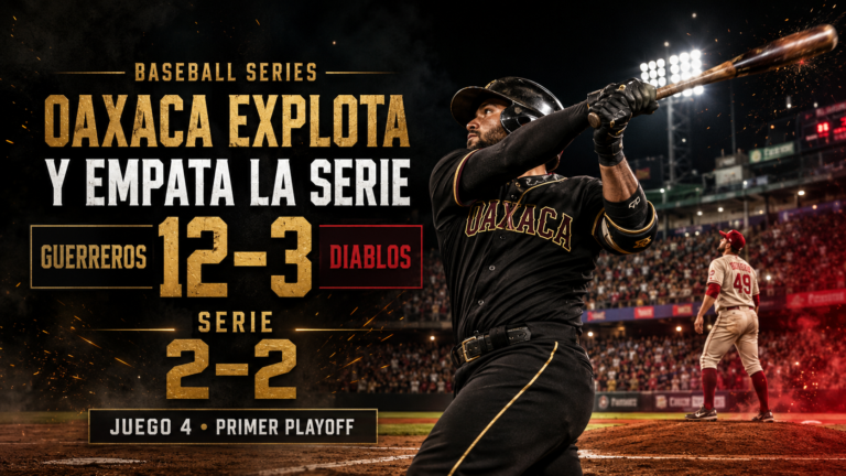 GUERREROS EXPLOTA EN OAXACA Y EMPATA EL PRIMER PLAYOFF ANTE DIABLOS